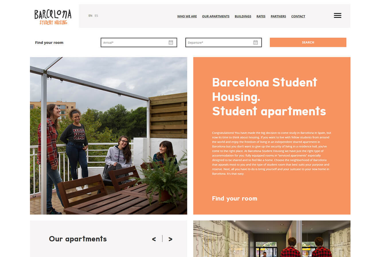 Disseny web: Barcelona Student Housing