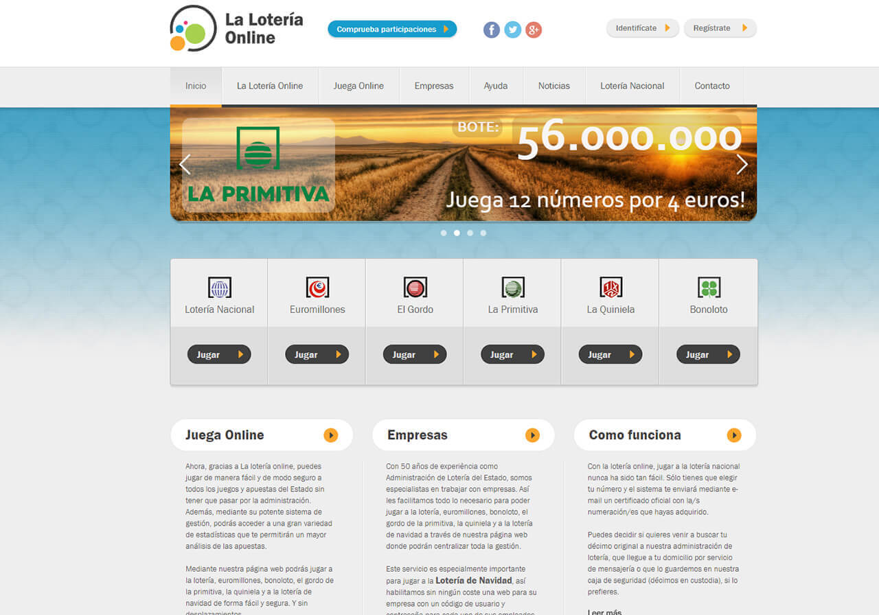 Disseny web La Loteria Online