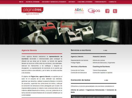 Página Tres' website design