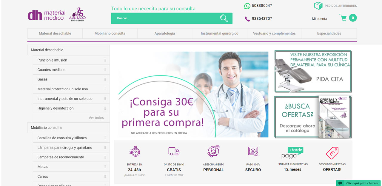 Nueva web de DH Material Médico