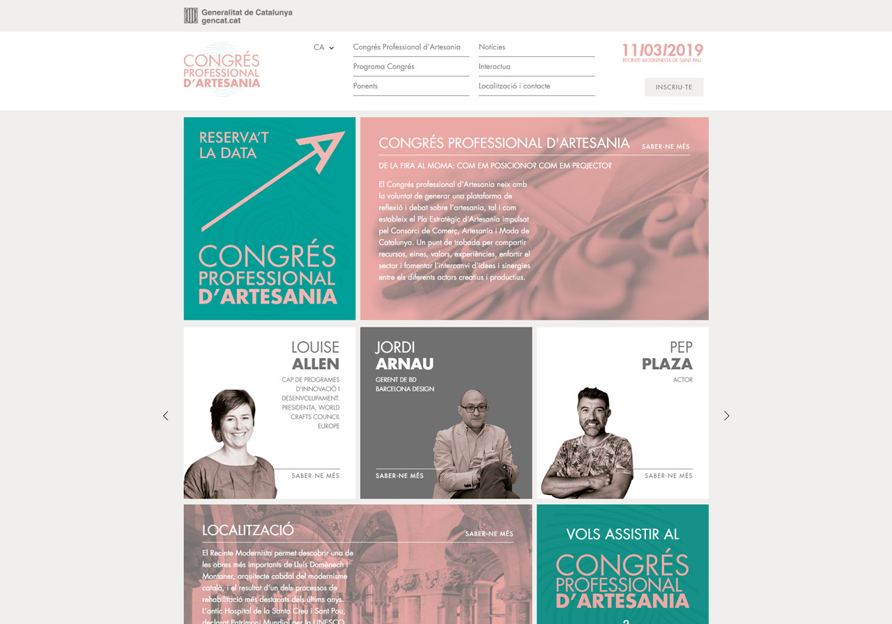 Diseño web para el Congrés Professional d'Artesania