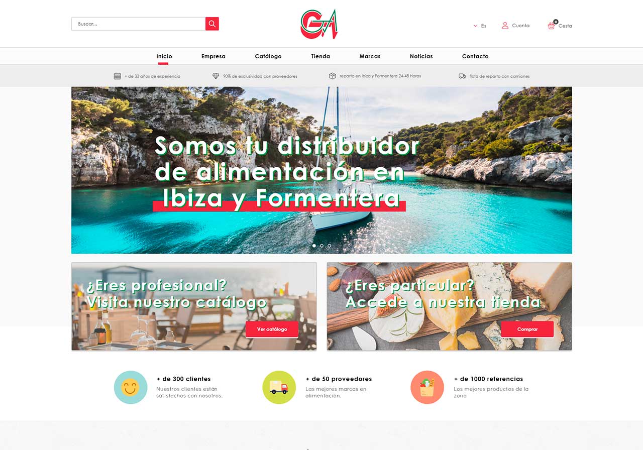 Diseño Web Distribuidor de Alimentación Ibiza