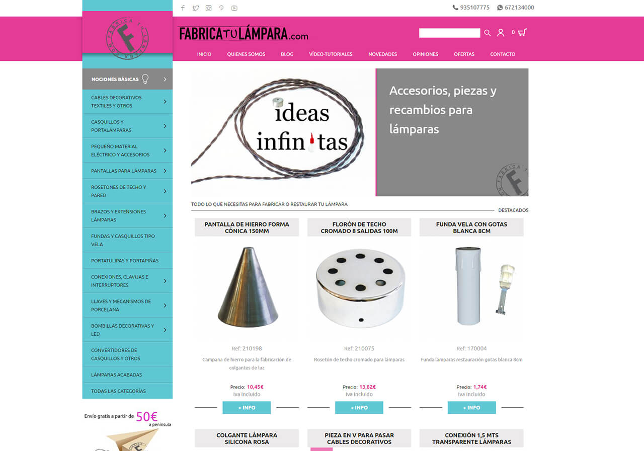 tienda online fabrica tu lámpara