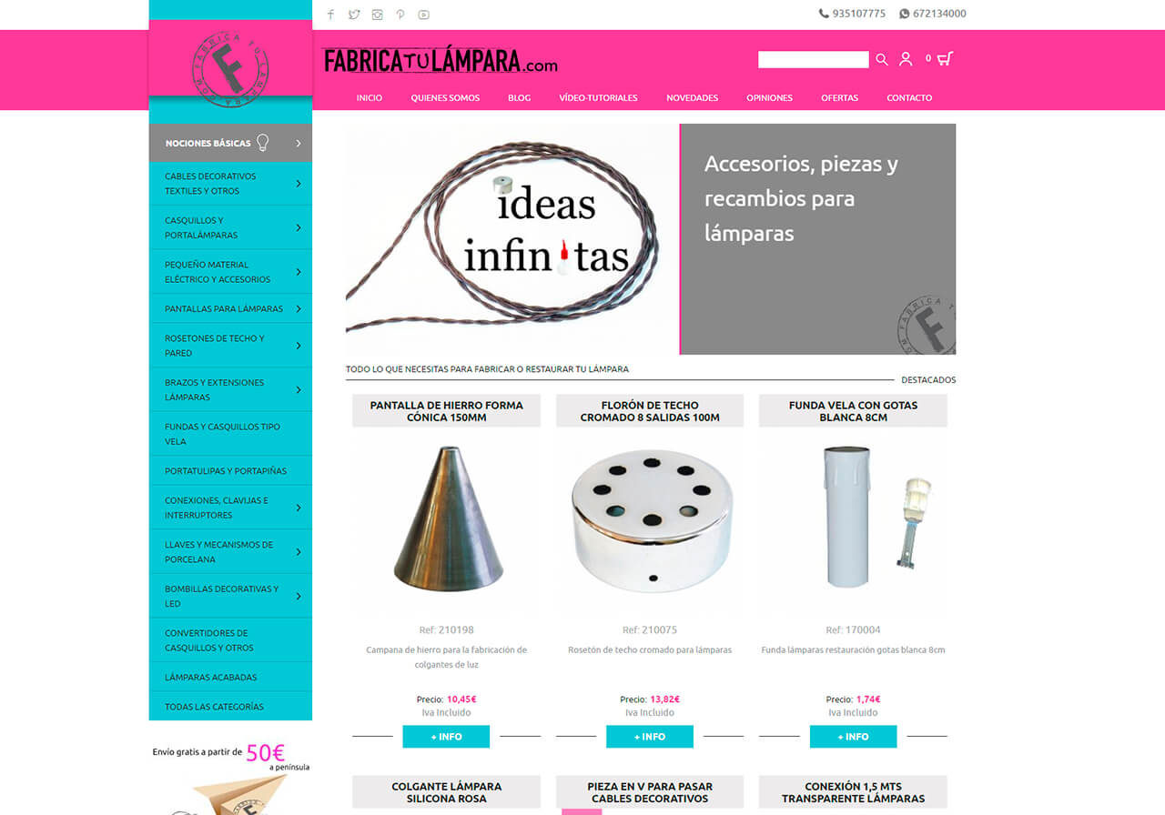 SEO y Tienda online para Fabrica tu Lámpara
