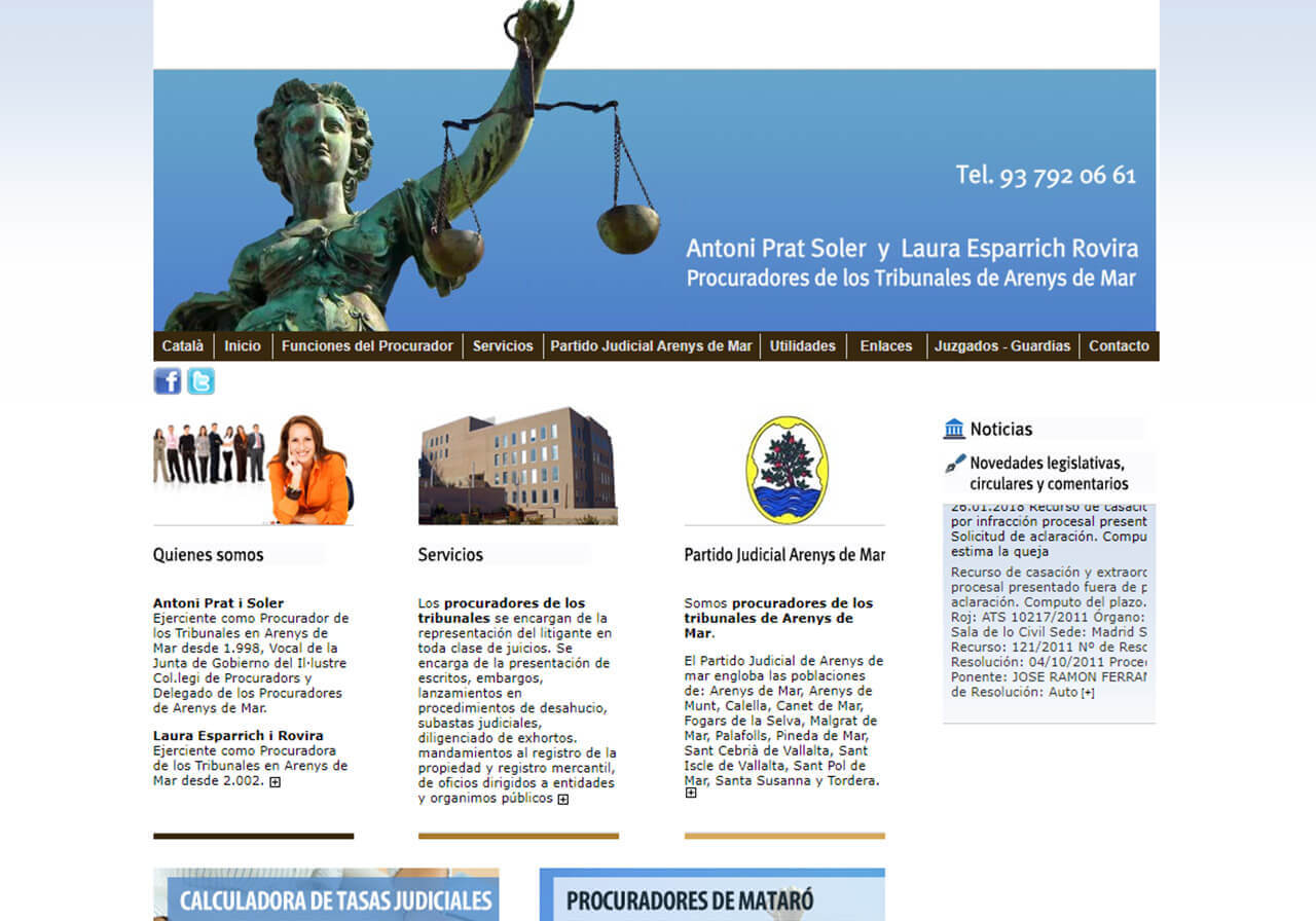 Creación de la página web de Procuradores Arenys de Mar.