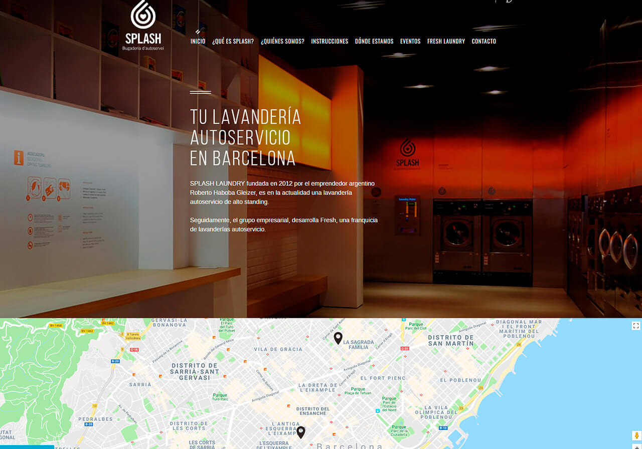 Splash Laundry Barcelona,  nuevo diseño web y mejora del posicionamiento