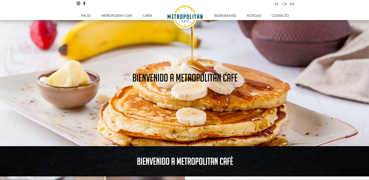 Diseño web para restaurante en Barcelona. Metropolitan Café