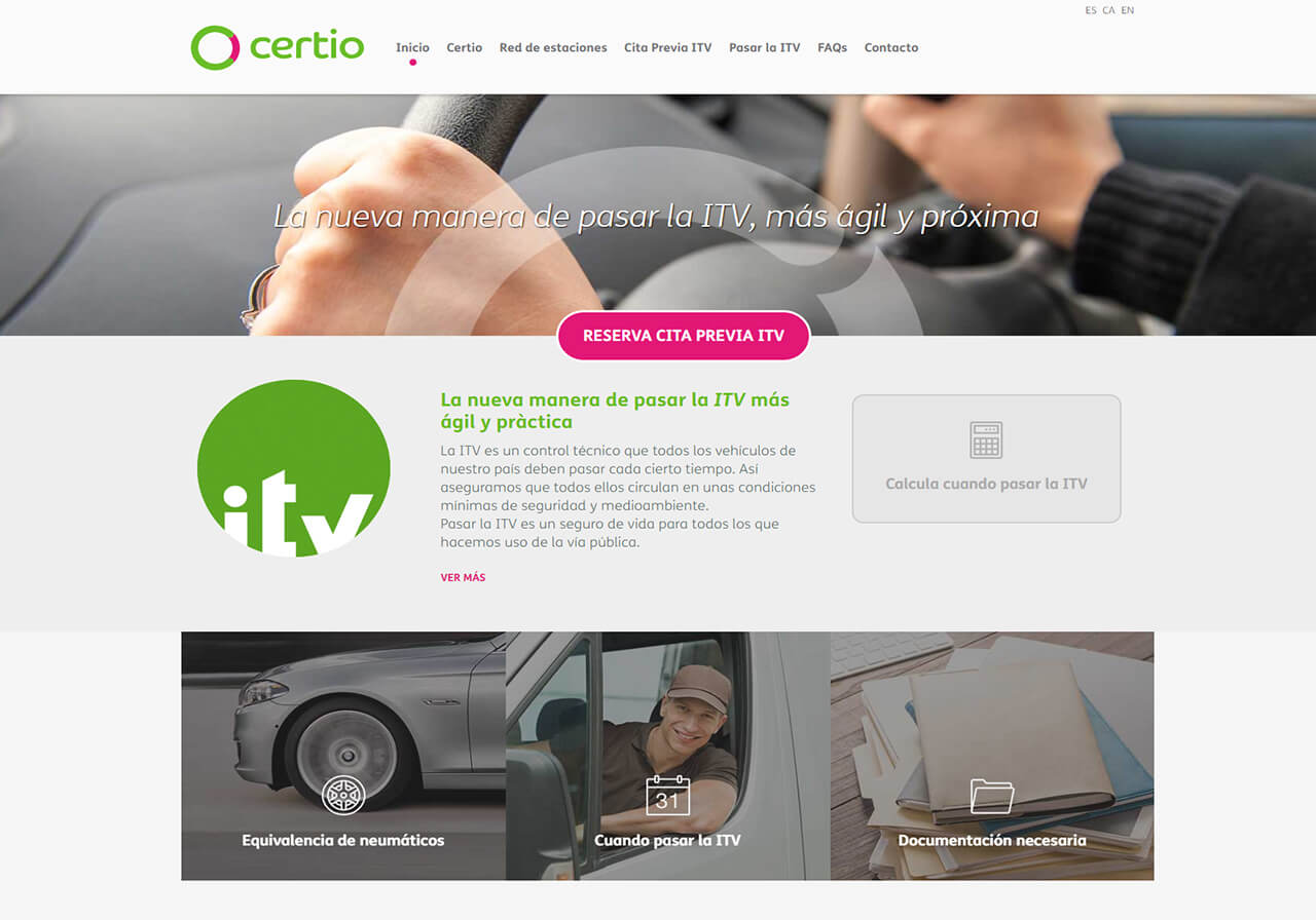 Nueva web corporativa para la empresa ITV Certio