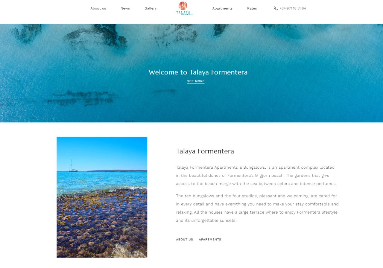 nuevo diseño web de Atalaya Formentera