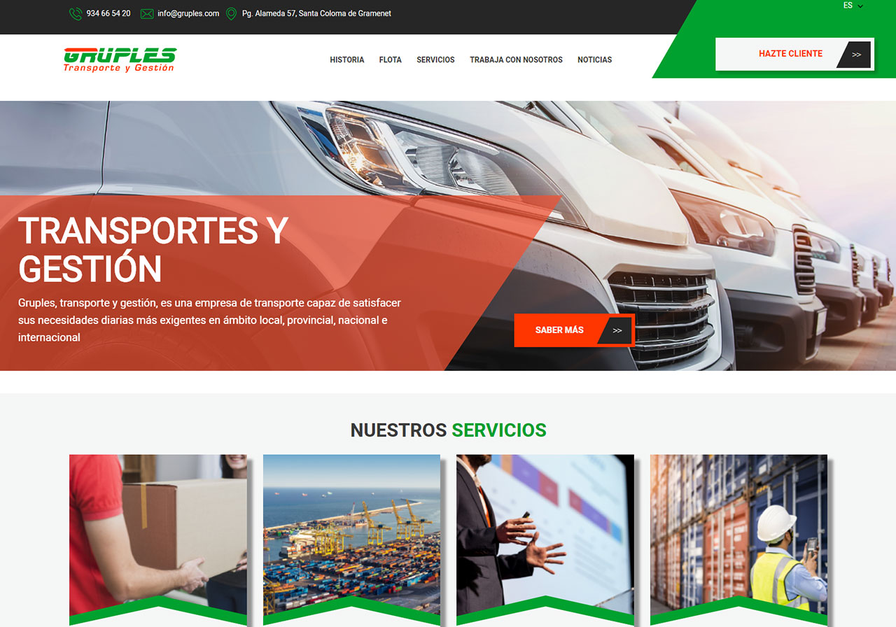 diseño web empresa logistica barcelona
