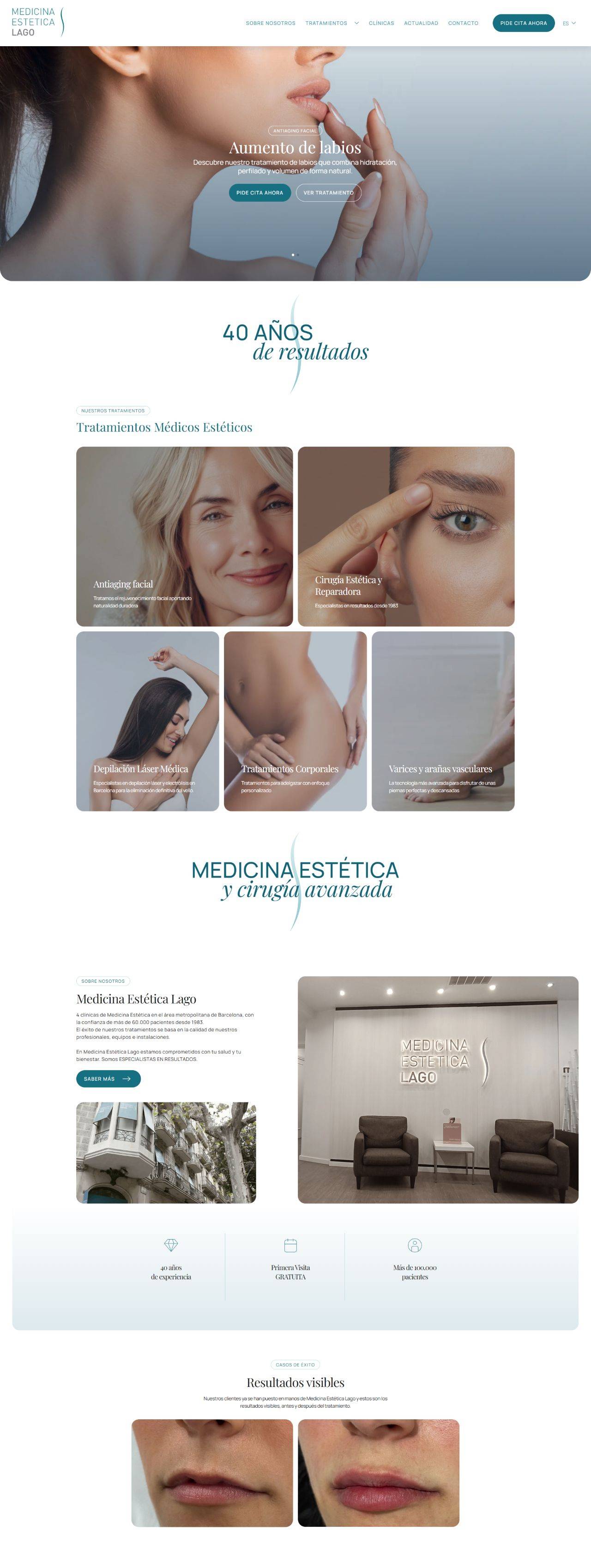 página entera de medicina estética lago