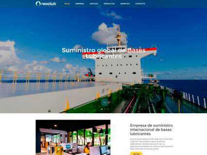 Nexolub, diseño para página web industrial