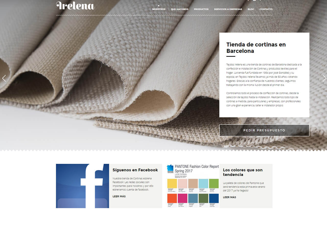 diseño web empresa cortinas