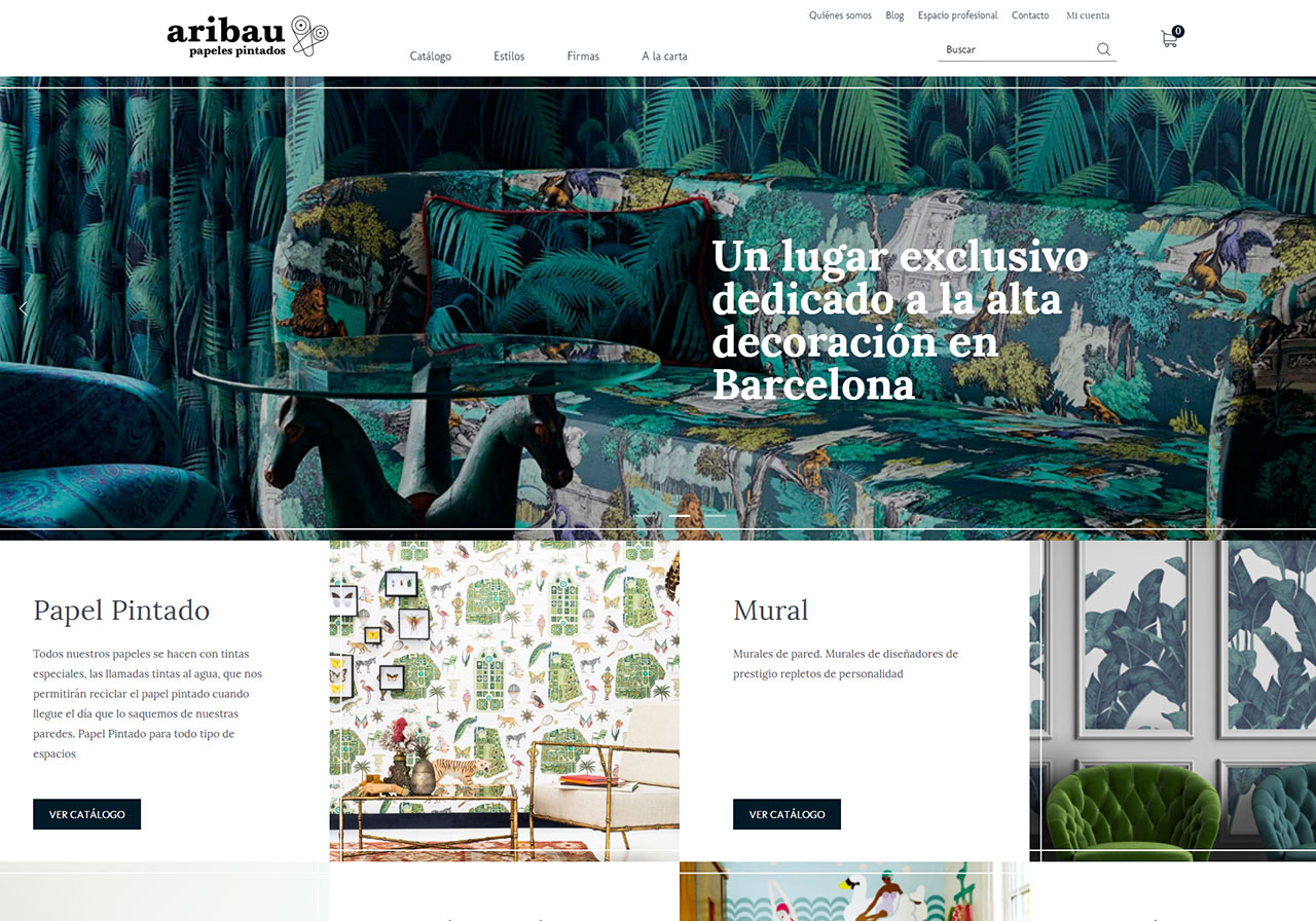 Diseño web y SEO tienda online de papel pintado