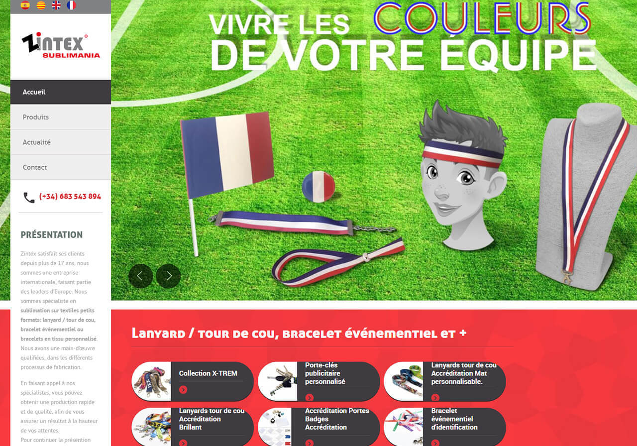 Web para mercado francés