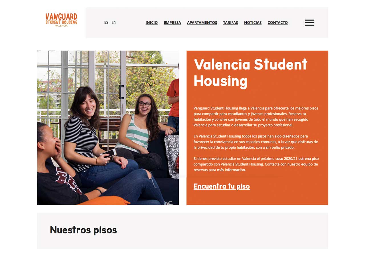 Web para Valencia Student Housing
