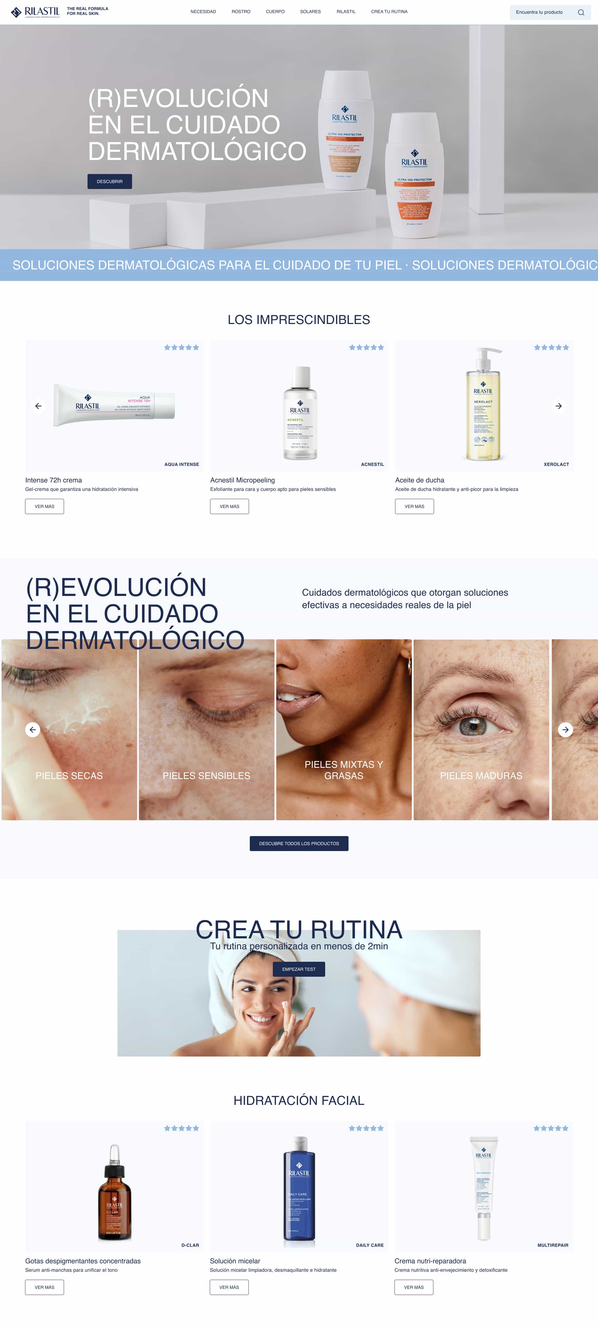 Diseño para la web de Rilastil