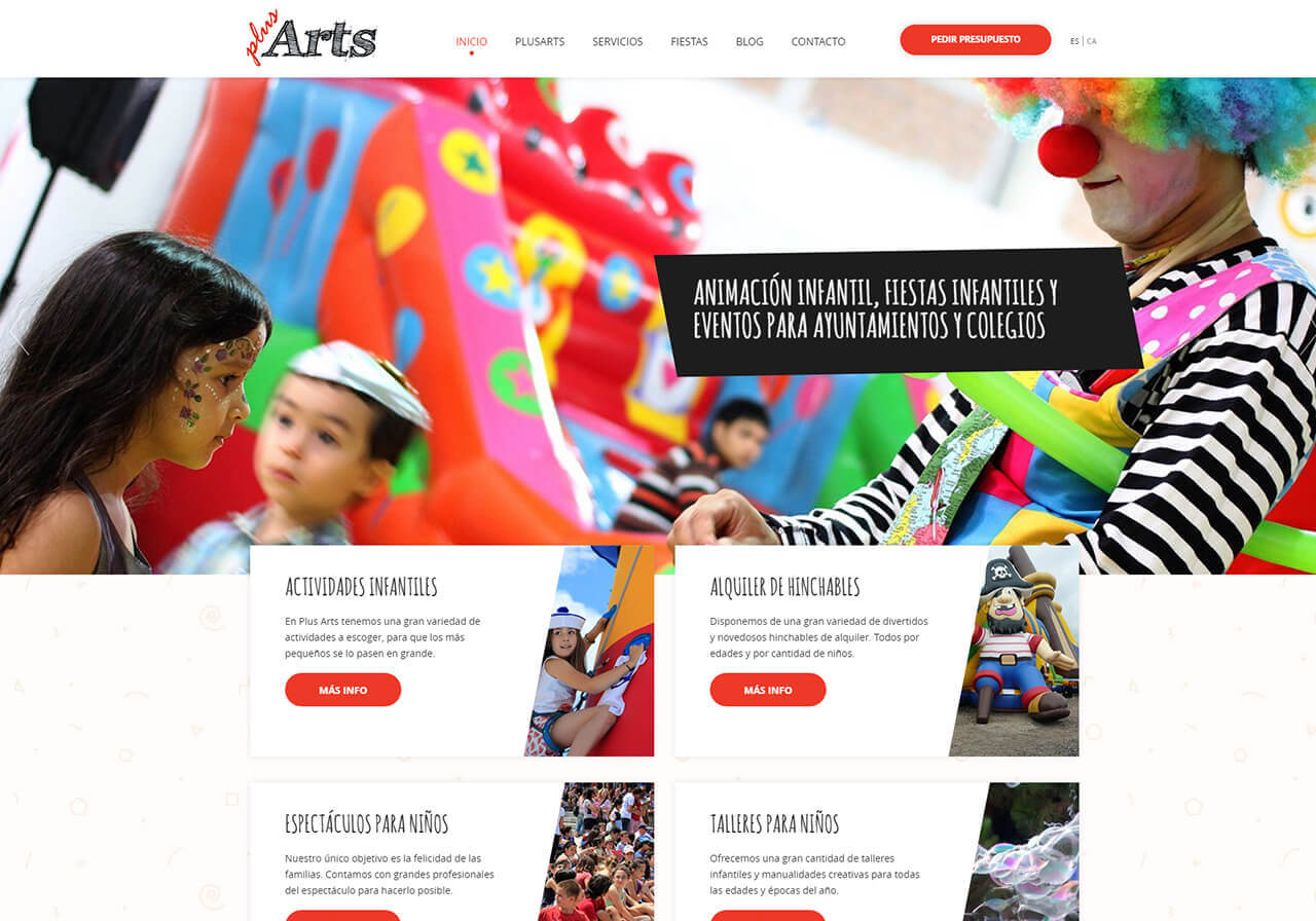 web per a esdeveniments infantils