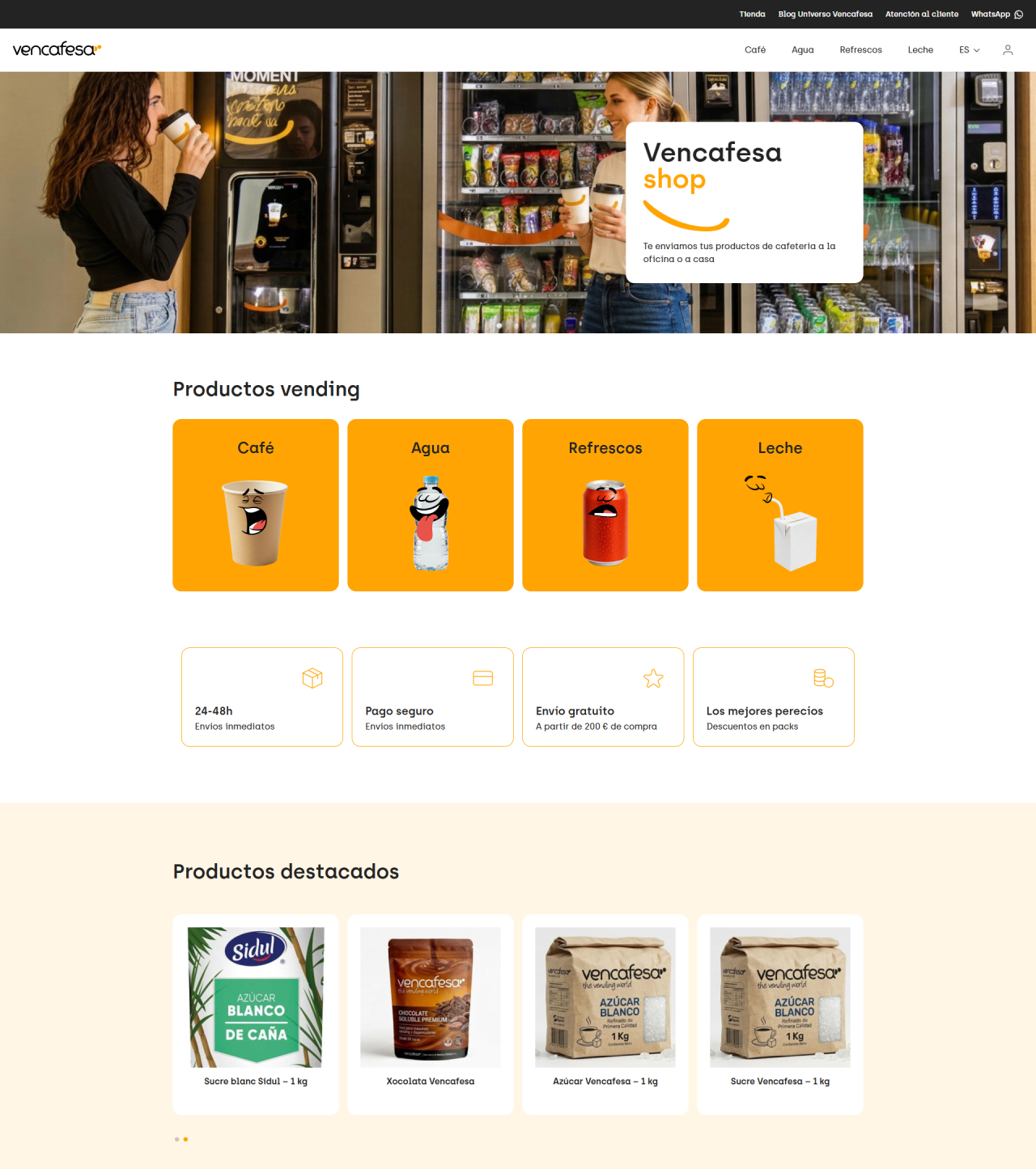 pàgina de la web de vencafesa