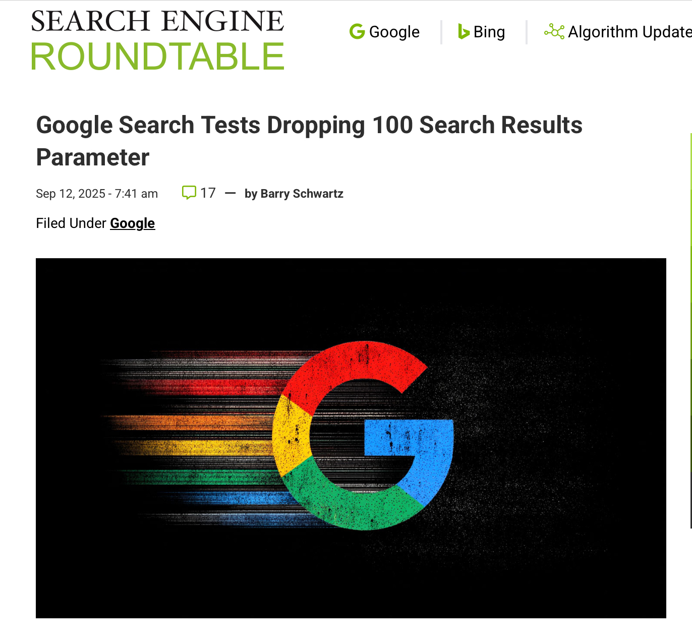 Google drop 100 results