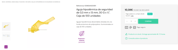 fitxa de producte de DH Material M&eacute;dico ecommerce 