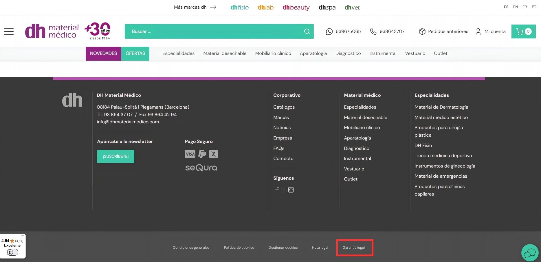 garan incrustat al footer