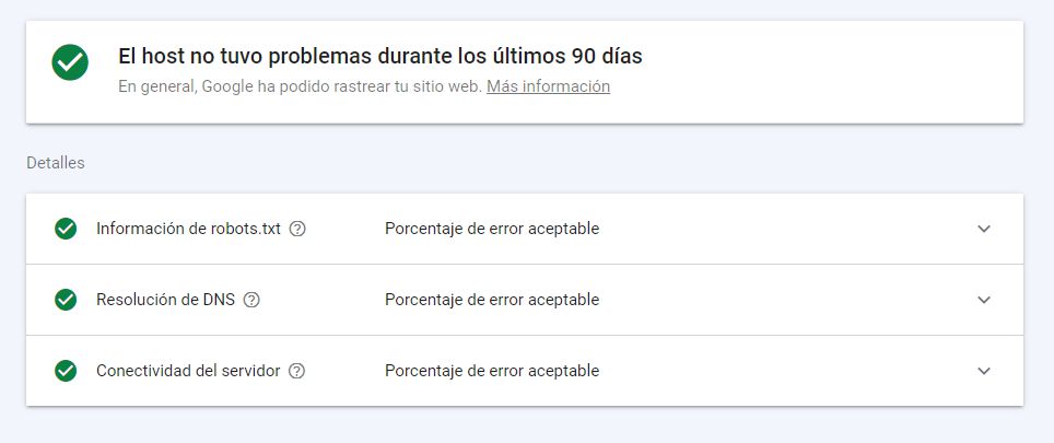 problemas host search console