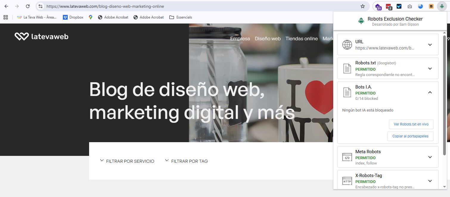 robots exclusion IA checker